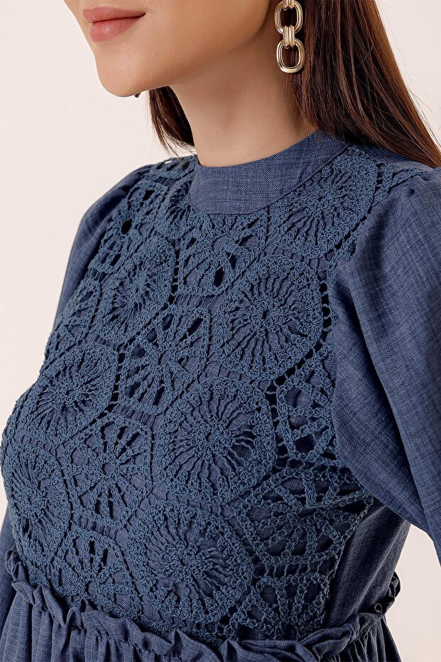 Rochie Lungă Efect In dantelă - 4