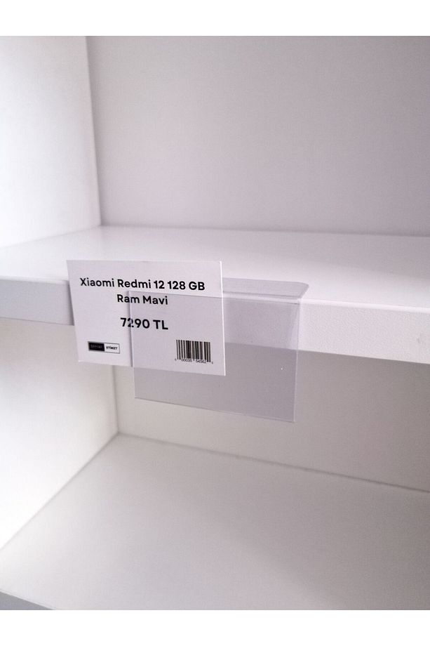 50 Adet PVC Yapışkanlı Etiketlik Dik Açılı 6x4 cm Raflar için Etiketlik Etiket Cebi Ürün isimlik - 7