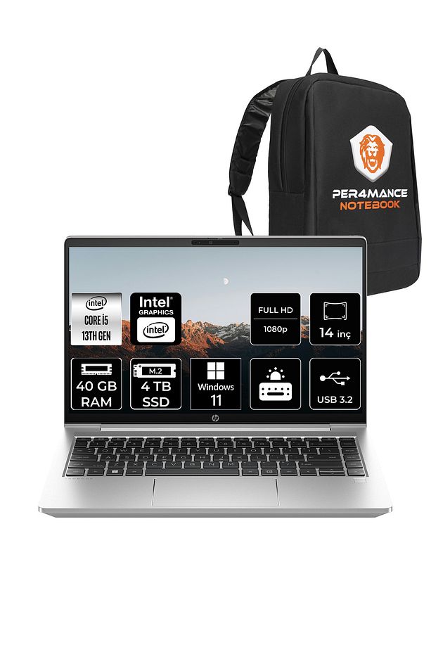 ProBook 440 G10 Intel Core i5 1335U 40GB 4TB SSD 14" FHD W11H & PER4 Çanta - 1