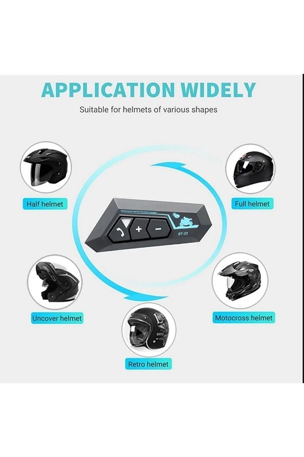 Bt22 Kask Mikrofon Kulaklık Bluetooth Motosiklet Kulaklık 5.0 Intercom - 3