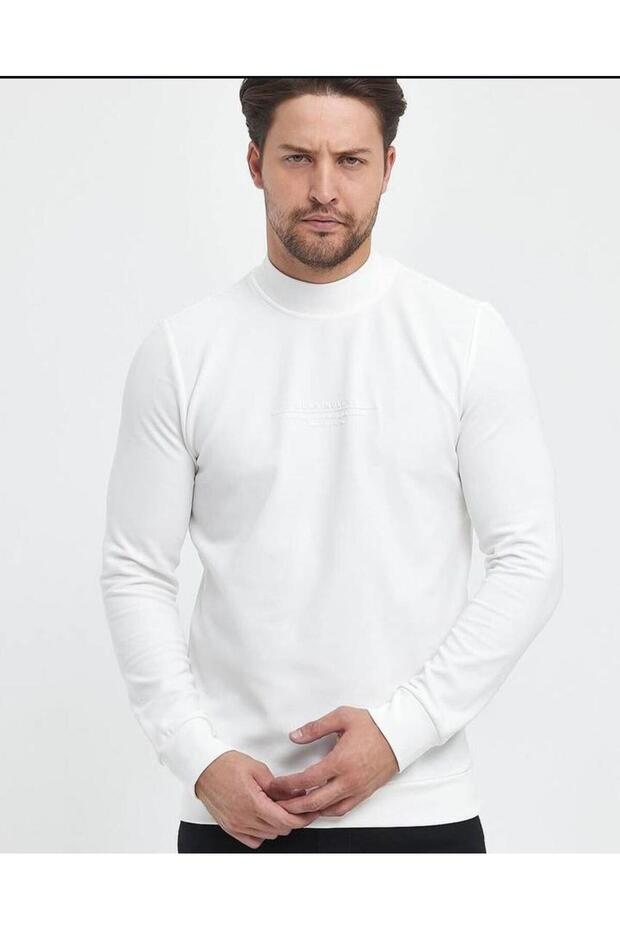 Printed Half Turtleneck Sweatshirt - 1