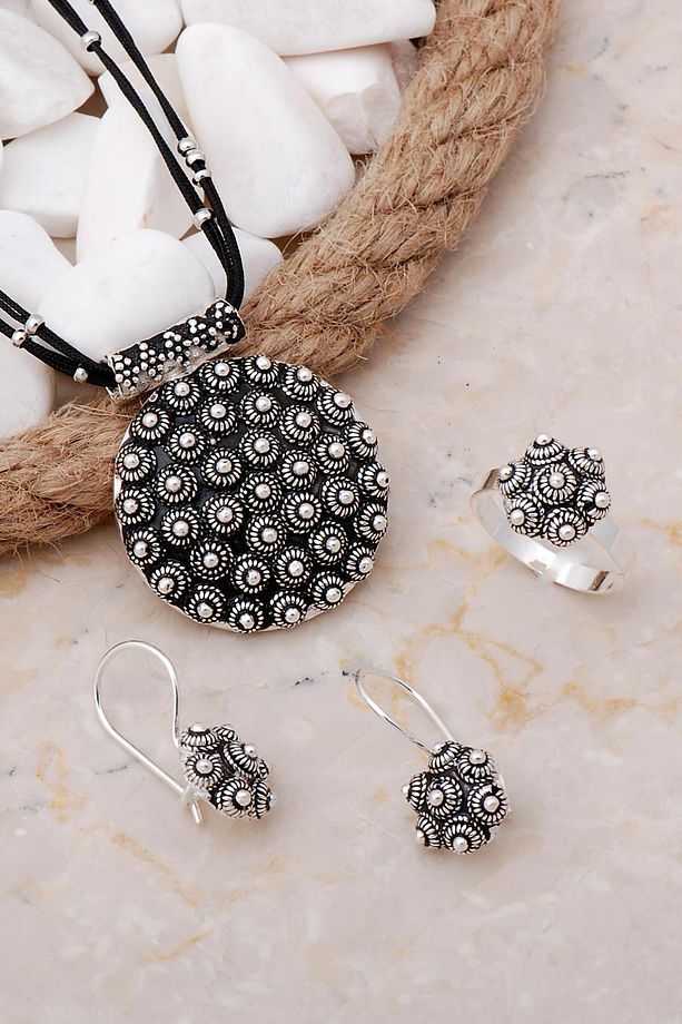Bereket Modeli Telkari Elişi Gümüş Set 2562 - 1