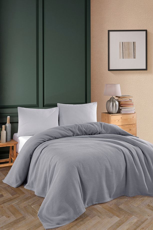 Renkli Gofret Desen Tek Kişilik Pike Yatak Örtüsü Otel Pike 160x230 cm - 4