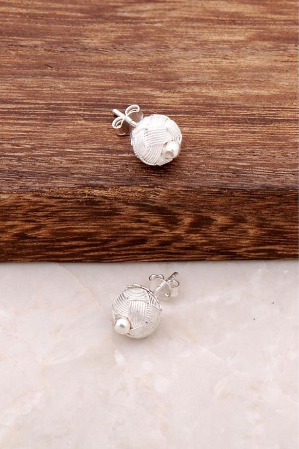 Kazaziye El Sarması Mini Gümüş Küpe 490 - 3