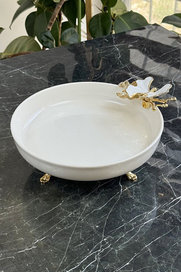 Porcelain Serving Presentation Bowl with Base Wb