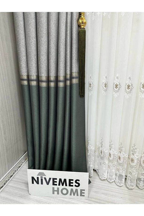 Nivemeshome Eliza V-2547 Yeşil 1/3 Sık Pileli Fon Perde Apm - 3