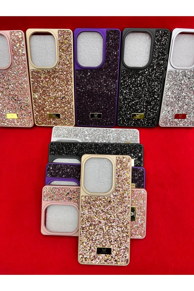 Xiaomi Redmi Note 13 Pro 4G Compatible Glitter Full Stone Silicone Phone Cover (Case) Gold