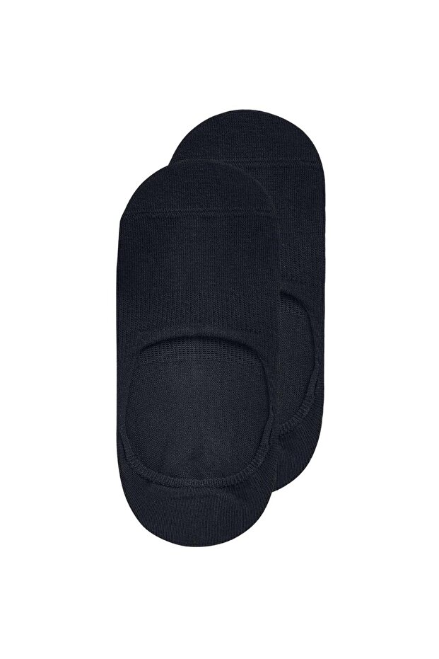 2 Pairs - Black Bamboo Silicone Plain Women'S/Men's Ballerina Socks