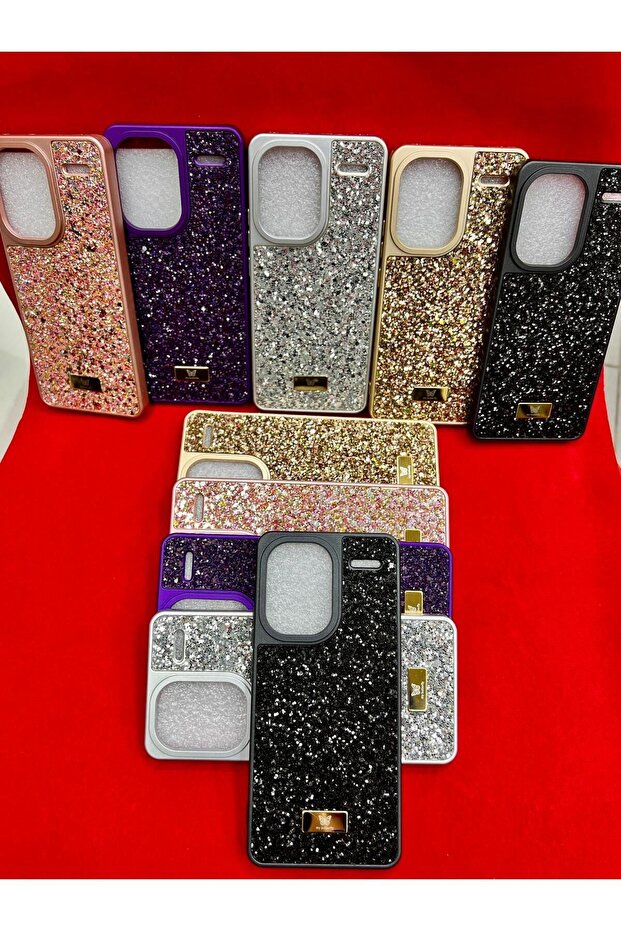 Xiaomi Redmi Note 13 Pro Plus 4G-5G Compatible Glitter Full Rhinestone Silicone Phone Cover Case Black