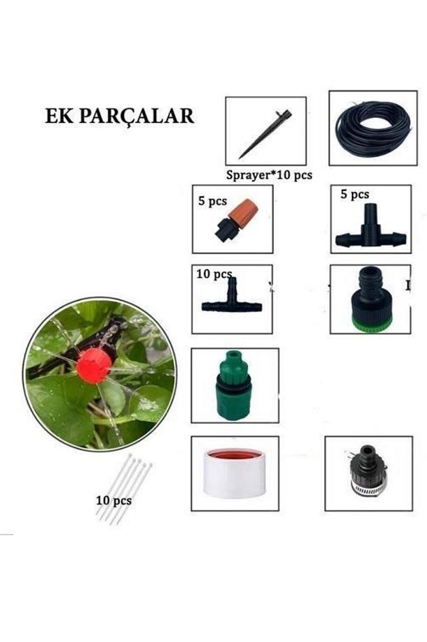 10 Metre | 71 Parça Bahçe Damlama Sulama Sistemi Seti - 5