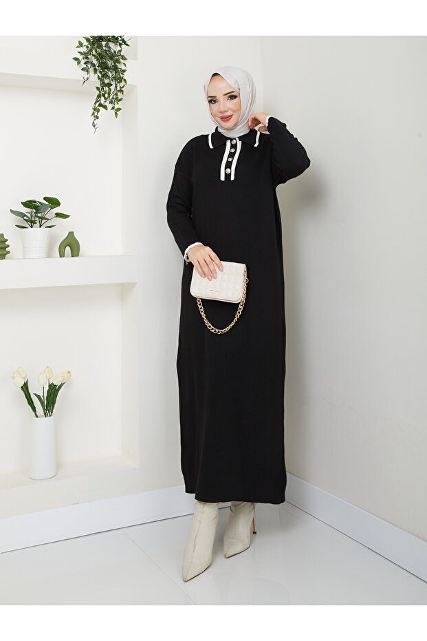 Wonderful Buttoned Knitwear Dress