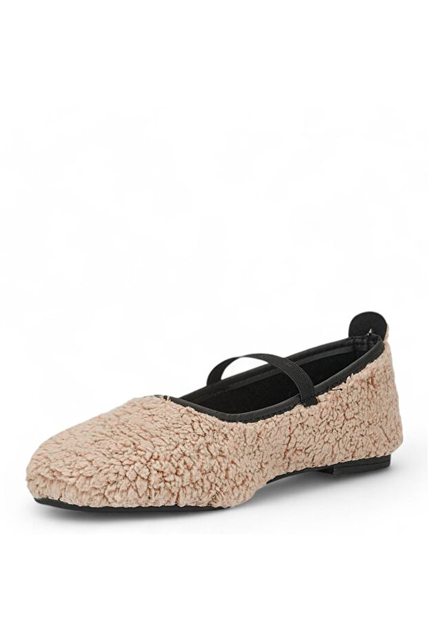 Kadın Babet Siyah Tedy  Rahat Şık İş Ofis Günlük ev Ayakkabısı,Tedi ,tek bant,lastikli,panduf - 3