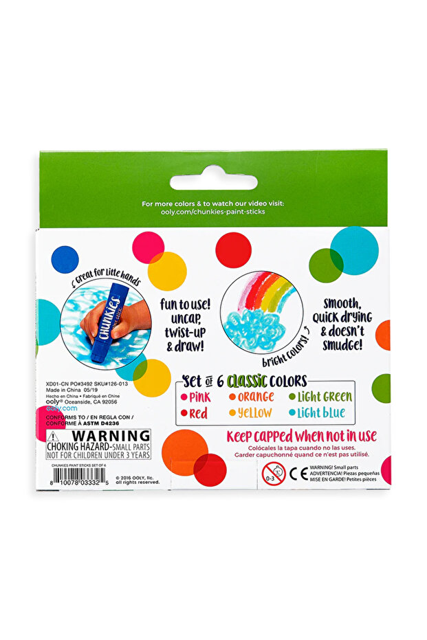 Creioane tempera solida Chunkies, 6 bucati - 4
