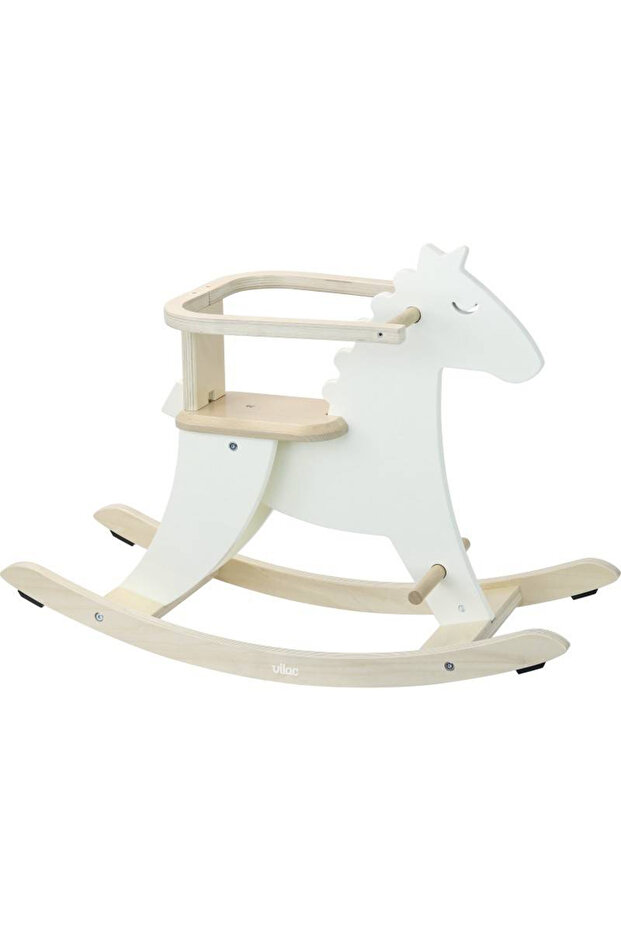 Dřevěný houpací kůň - bílý - 1