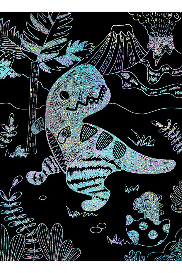 Set de razuit cu sabloane -Dinozauri - 4