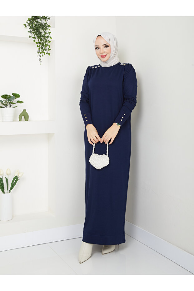 Wonderful Mercerized Non-Pilling Bead Detailed Dress