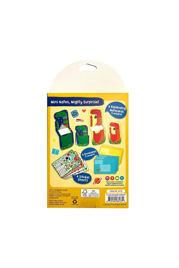 Note and Sticker Card Set - Dinosaurs, Tiny Tadas! - 3