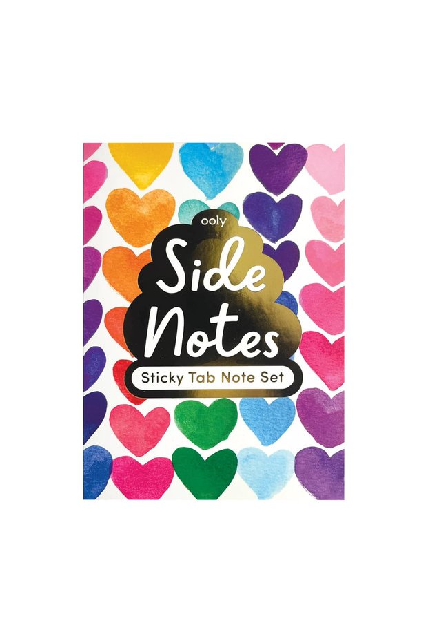 Index and sticky note set - Rainbow hearts