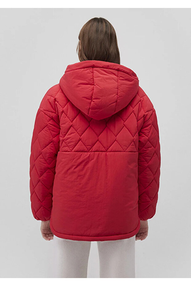 Blue Square Patterned Coat - 3