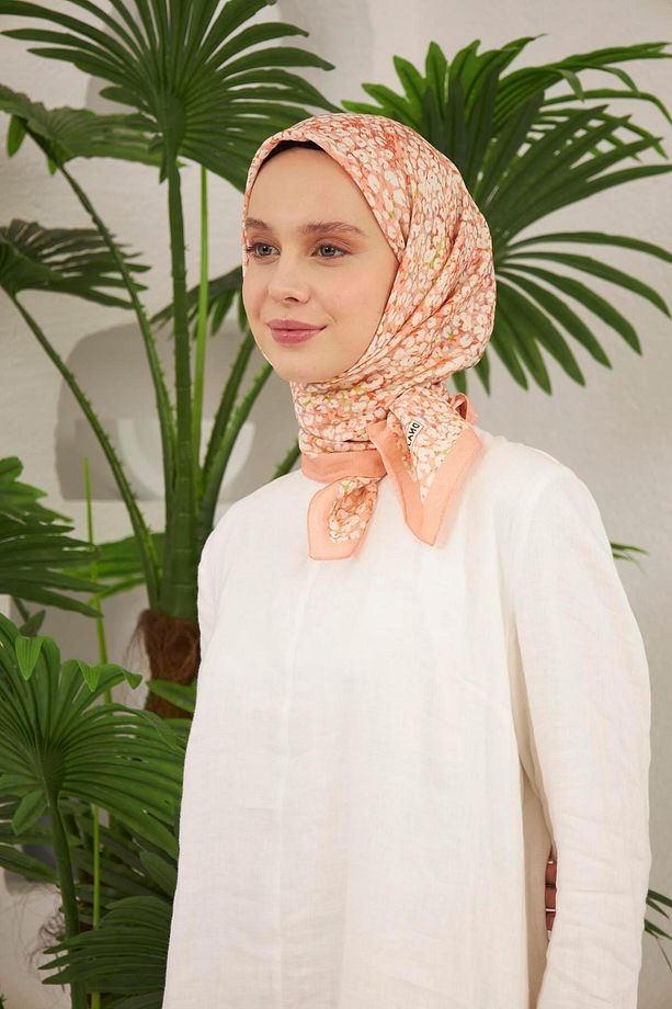 Baroq Desen Eşarp Soft Mercan - 2
