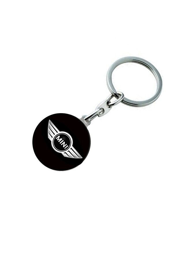 Mini Cooper Logo Metal Automobile Keychain - Drop Printed