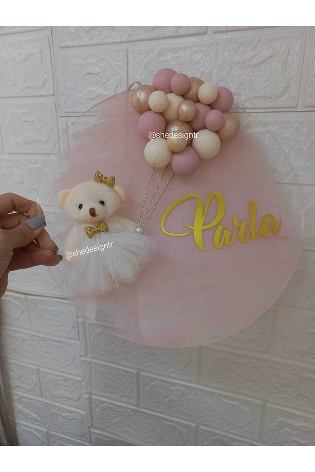 Kız Bebek Ismine Özel Hazırlanan Buble Pleksi Kapı Süsü - 6