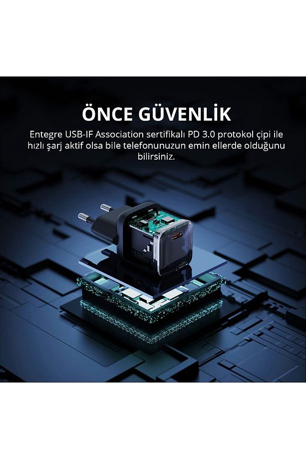 Pa-b1l-bk 30w Omnia Mini Gan Type-c Pd Şarj Adaptörü Siyah - 5