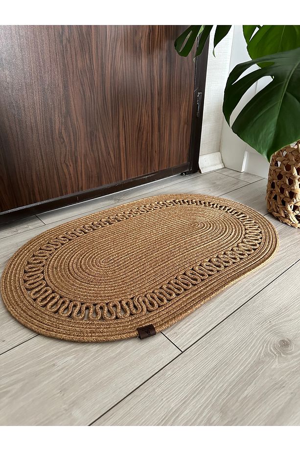 Jüt, Hasır Desenli Kapı Önü, Paspas, Banyo Paspası, Balkon Paspası Hasır Halı, jüt Paspas - 5
