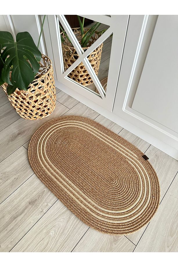 Jüt, Hasır Desenli Kapı Önü, Paspas, Banyo Paspası, Balkon Paspası Hasır Halı, jüt Paspas - 2
