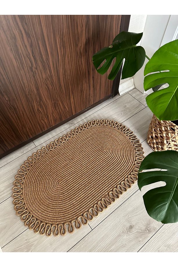 Jüt, Hasır Desenli Kapı Önü, Paspas, Banyo Paspası, Balkon Paspası Hasır Halı, jüt Paspas - 2