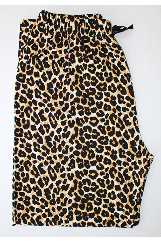 Luxurious Leopard Patterned Large Size Pajamas Six Long Modal Fabric Modern Quality Aesthetic