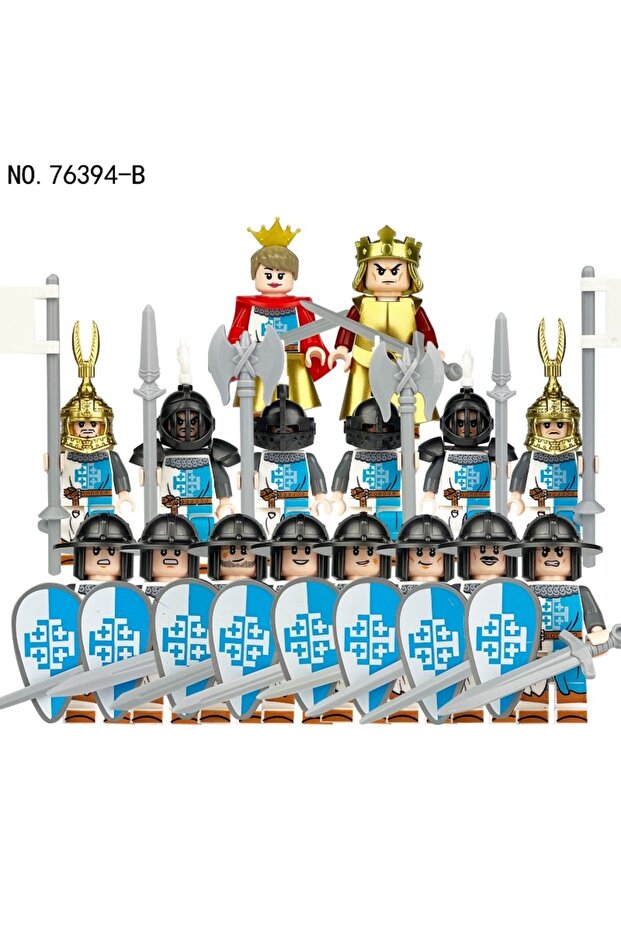 16 Pcs Knights of War and King Queen - Medieval 1235-1500