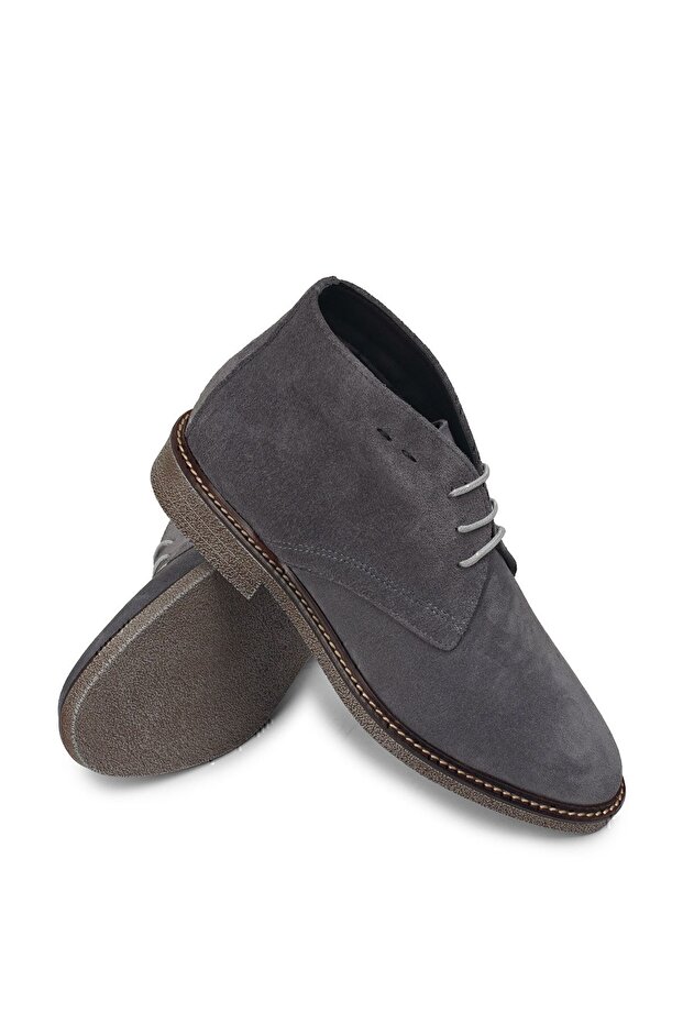 Hakiki Süet Gri Kadın Bot - 5