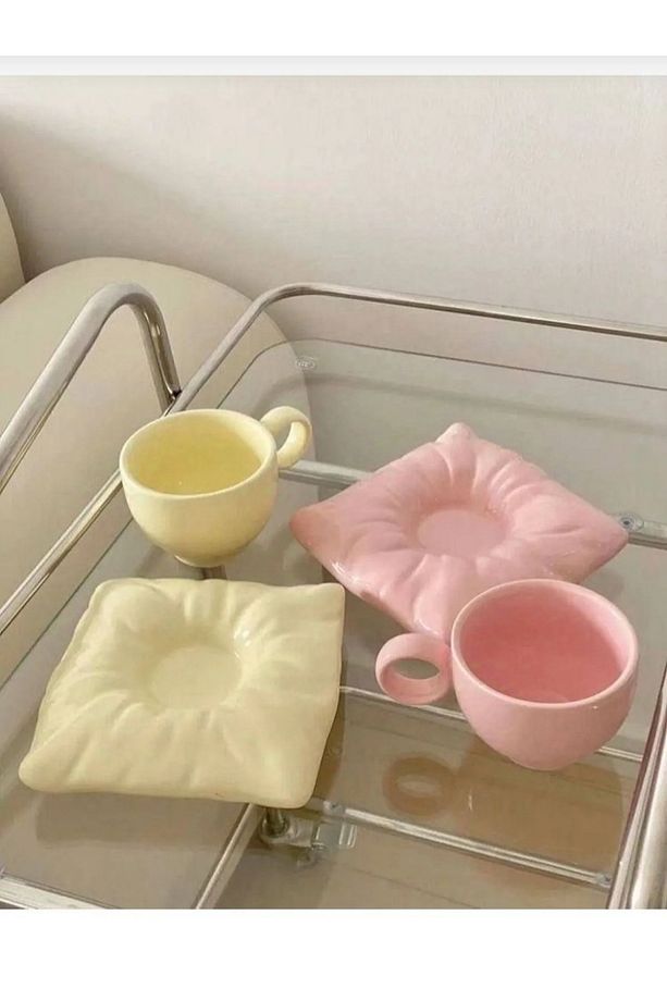 Mona 2 âdet Yastık Model kahve fincanı minder figürlü 90 ml - 2