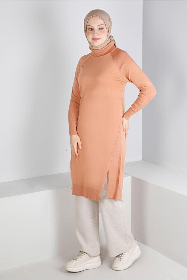 YIRTMAÇ DETAYLI BASIC TRİKO TUNİK 43160 - 3