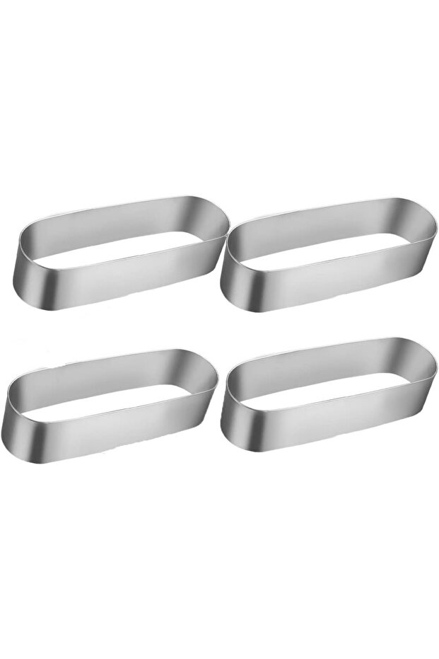 Mould Chef Oval Rings - Semi-Cooked Cheese Mufin Molds Set of 4 - Depth 3.5cm