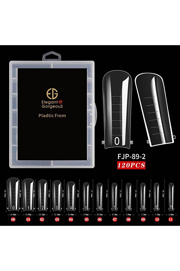 Polyjel Kalıp Tips Polijel Polygel Üst Form 12 Farklı Boy 120 Adet Jm-02 - 1