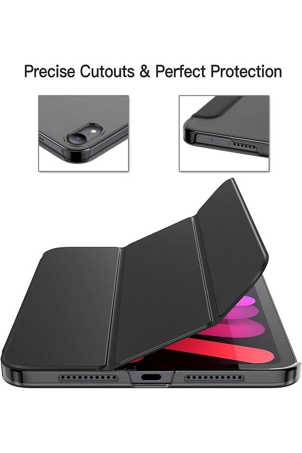 Apple Ipad Mini 7 Kılıf Akıllı Smart Uyku Modlu Standlı Şeffaf Smart Kapak A2993 A2995 A2996 A17 Pro - 5