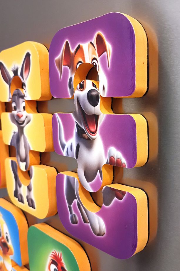 Çiftlik Hayvanları Mıknatıslı Yapboz 8 Adet 2-3 Parçalı Magnet Puzzle 2 Yaş - 6