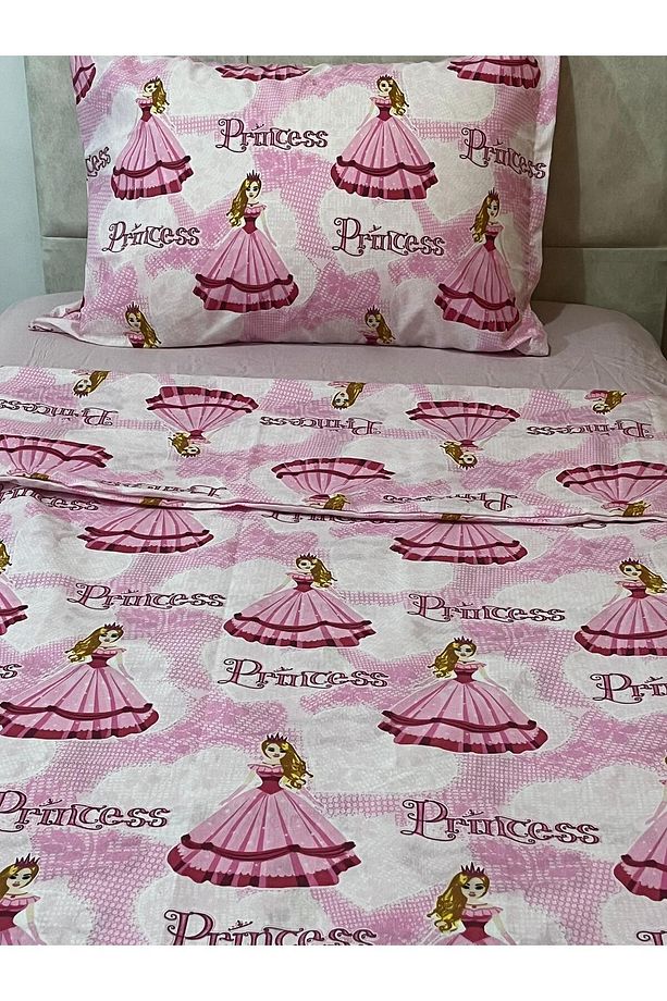 Pembe Prenses Desenli Tek Kişilik Nevresim Takımı - 3