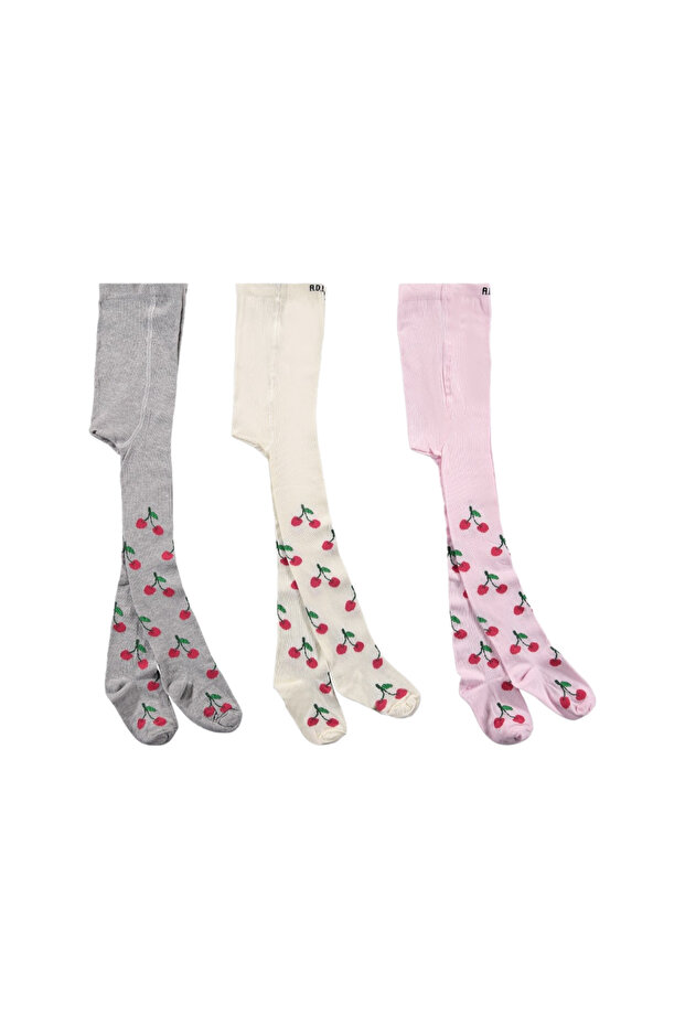 Girls' Cherry Patterned Pantyhose