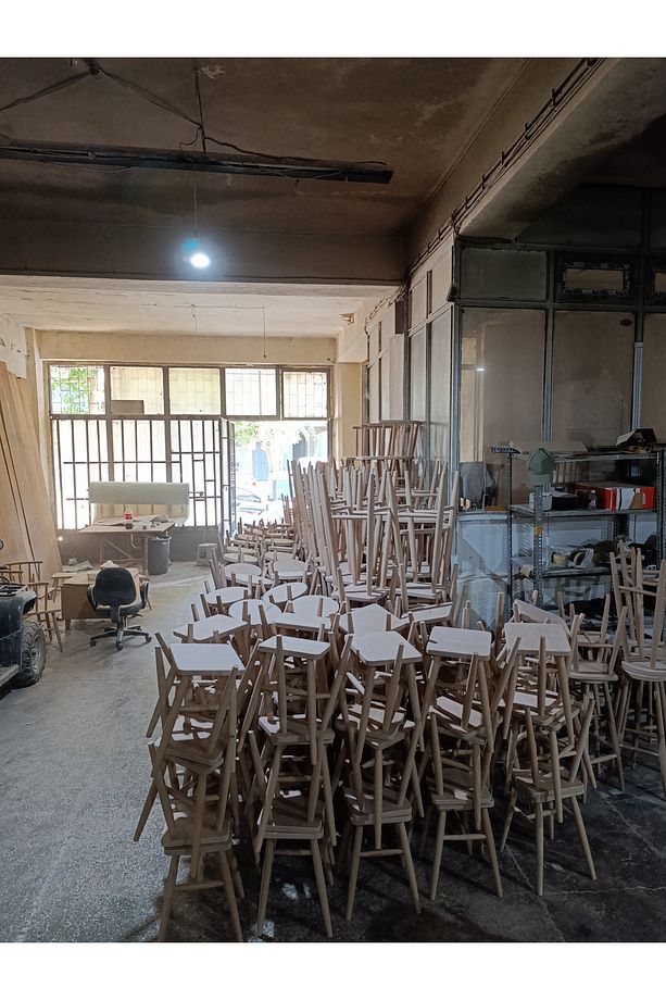 ( 55 cm )  AHŞAP KARE  BAR TABURE SANDALYE ( 2 ADET ) - 5