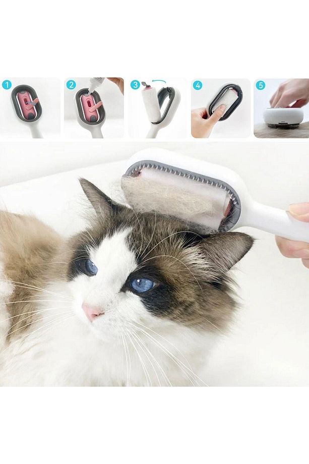 Su Hazneli Kedi ve Köpek Tüyü Toplamama Fırçası Su Hazneli Pet Tarağı (4767) - TRD1525-5207 - 3