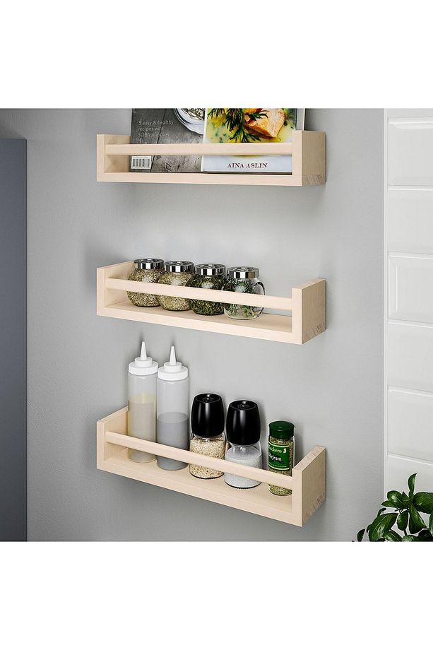 BEKVAM BAHARATLIK RAFI DUVAR RAFI ÇERÇEVE RAFI KİTAPLIK AHŞAP RAF 40x10x9 Cm - 3