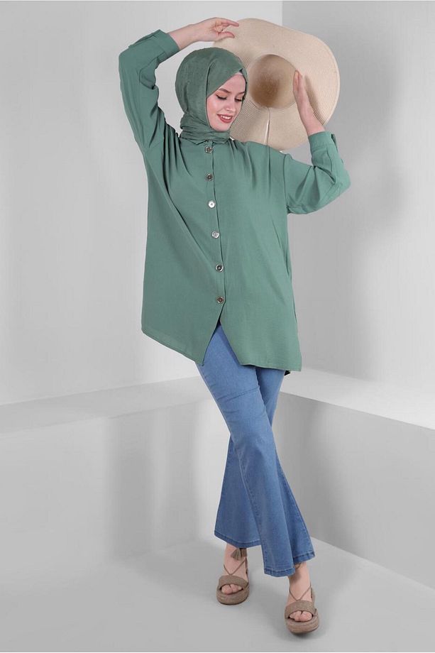 Kadın Mavi (A.MAVİ) Ispanyol Paça Denim Pantolon T 0405 - 3