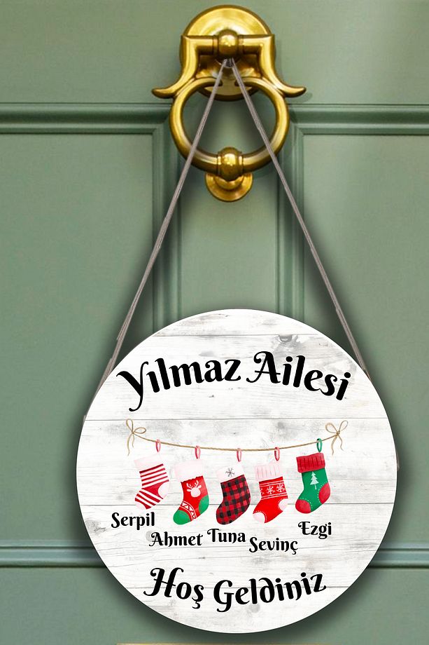 Kişiye Özel Ev Kapı Süsü, Aile Soy İsim, Kişi İsimleri Yazılabilen Kapı Dekoru,Aileye Özel Kapı Süsü - 1