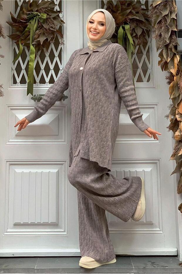 Women's Mink Pants Knitwear Suit T 11332