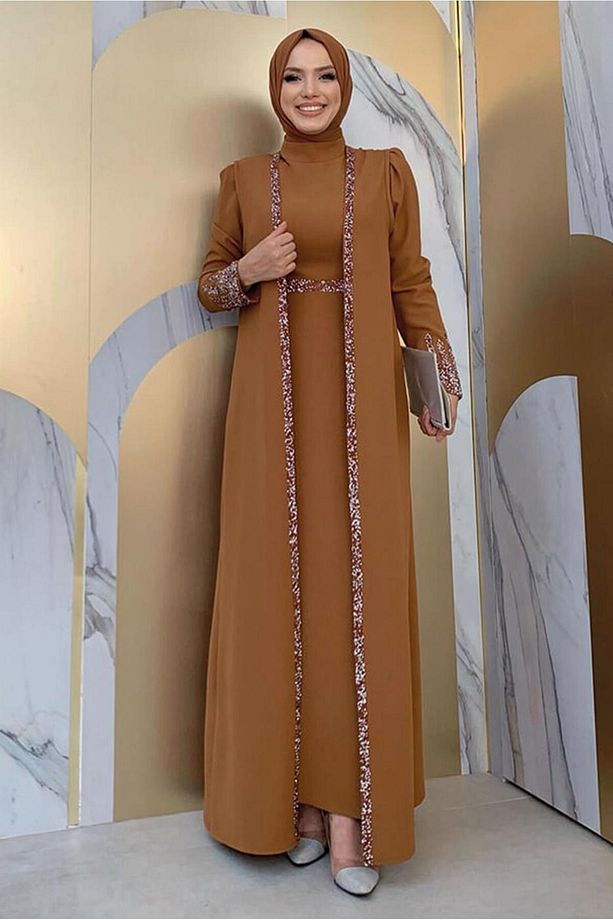 KADIN TABA YELEKLİ ELBİSELİ TAKIM T 8383 - 1
