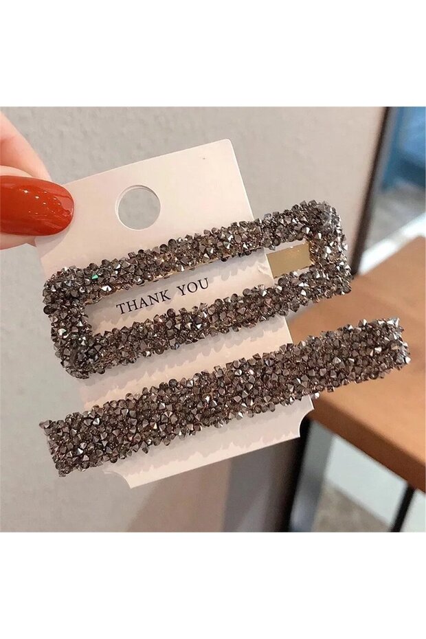 So-much Women's New Season Luxury Natural Stone 2-Piece Card Side Collet Snap Buckle Gray-8