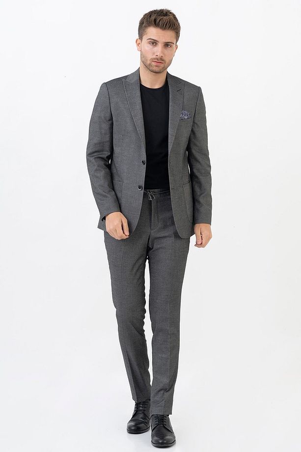 Puebla T194 Regular Fit Jogger 6 Drop Likralı Takım Elbise Desenli - 1